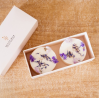 Coffret de 2 bougies fleurs séchées - mauve