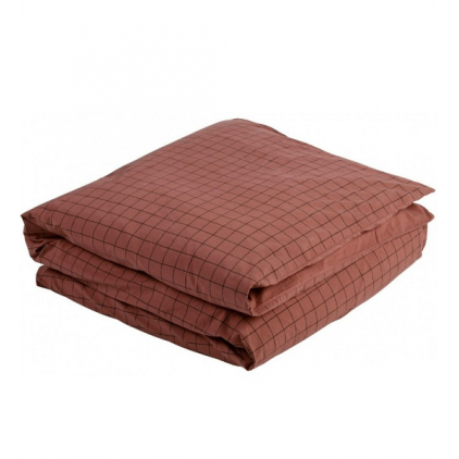 Housse de couette - Oscar Rhubarbe - percale de coton bio - 240x220 cm