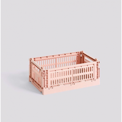 Panier de rangement en velours côtelé - rose H12xL26xl20c