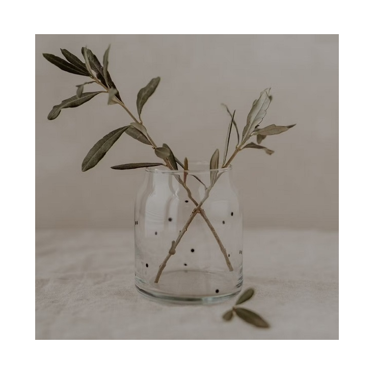 Vase en verre petit - pois