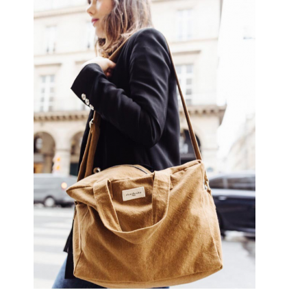 Sauval le city bag en coton recyclé - camel