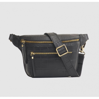 Sac Banane Beck - Wild black Soft Grain Croco Leather