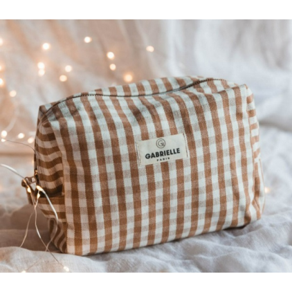 Trousse de toilette - Vichy - Camel