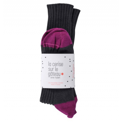 Chaussettes coton - Yvette - Caviar 39/41