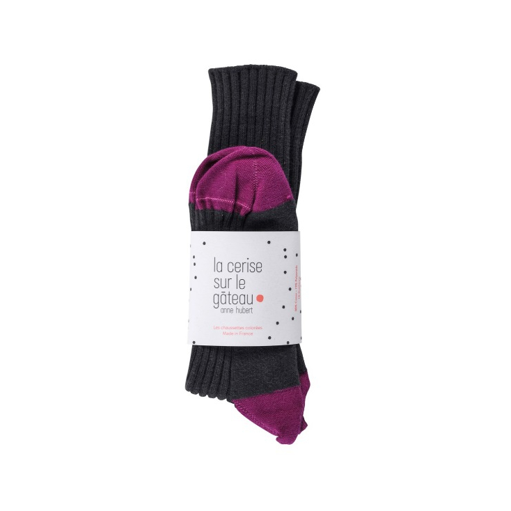 Chaussettes coton - Yvette - Caviar 39/41