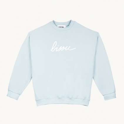 Sweat bleu ciel Bisou - M