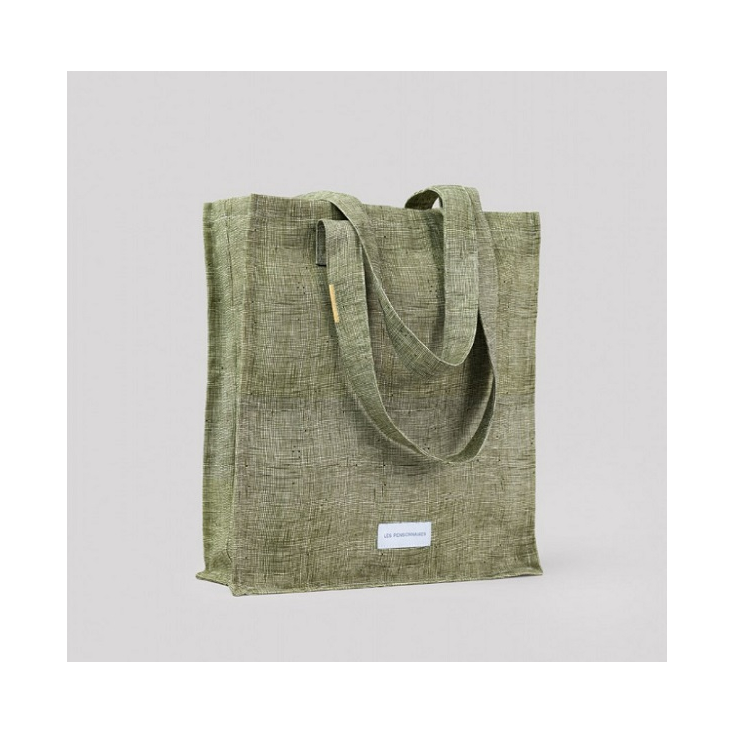 Tote Bag Zippé - Quadrillé Vert Capre