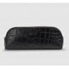 Pencil Case - Black Croco Leather - Large
