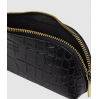 Pencil Case - Black Croco Leather - Large