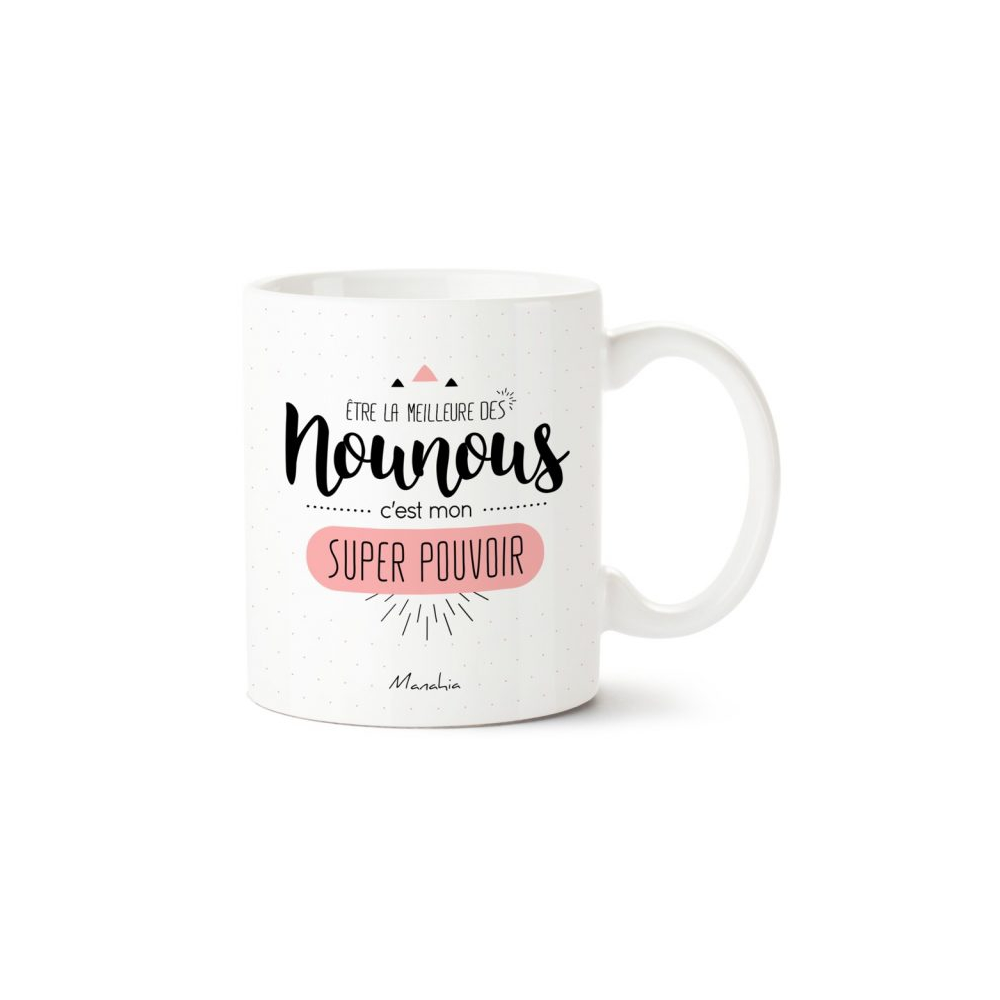 Mug nounou super pouvoir - Rose Avril