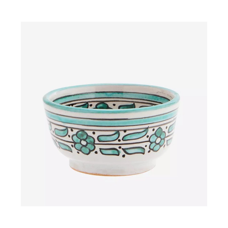 Hand Painted Stoneware Bowl - Green