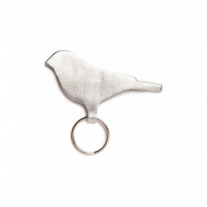 Mini tweet keyring silver