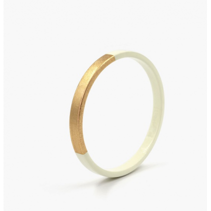 Jonc Trinity Rond - Ivoire/ Dreamgold