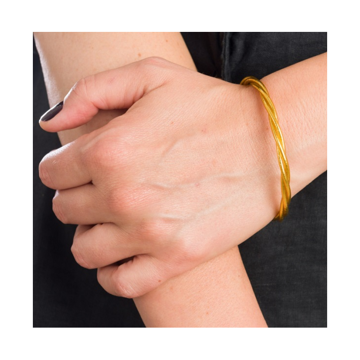 Bracelet bouddhiste - or - torsadé - M