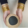 Bracelet bouddhiste - or - épais - L