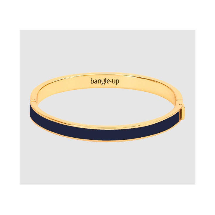  Bracelet Bangle 0.7cm métal doré - Bleu nuit