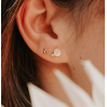 Boucle d'oreille - Rose - plaqué or - 10943 - pépite