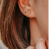 Boucle d'oreille - Jade - plaqué or - 10935 - pépite