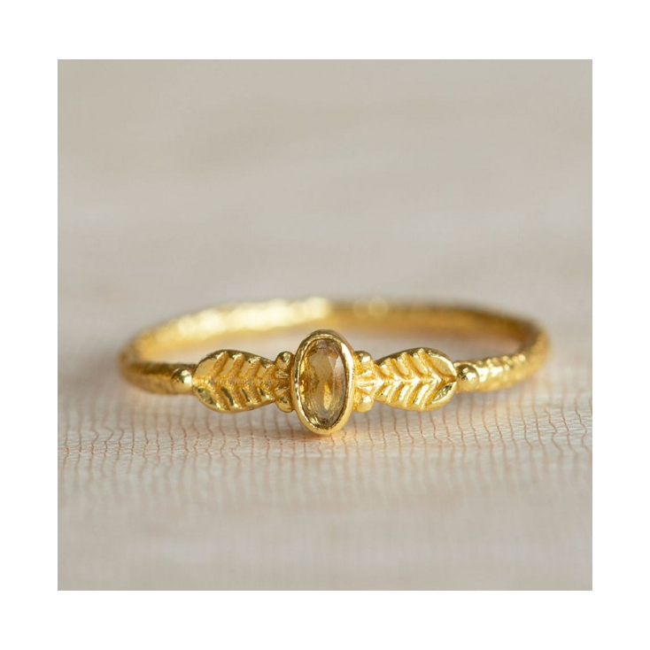 Bague Adoré oval citrine with leaves g.pl. taille 52 4356GB38