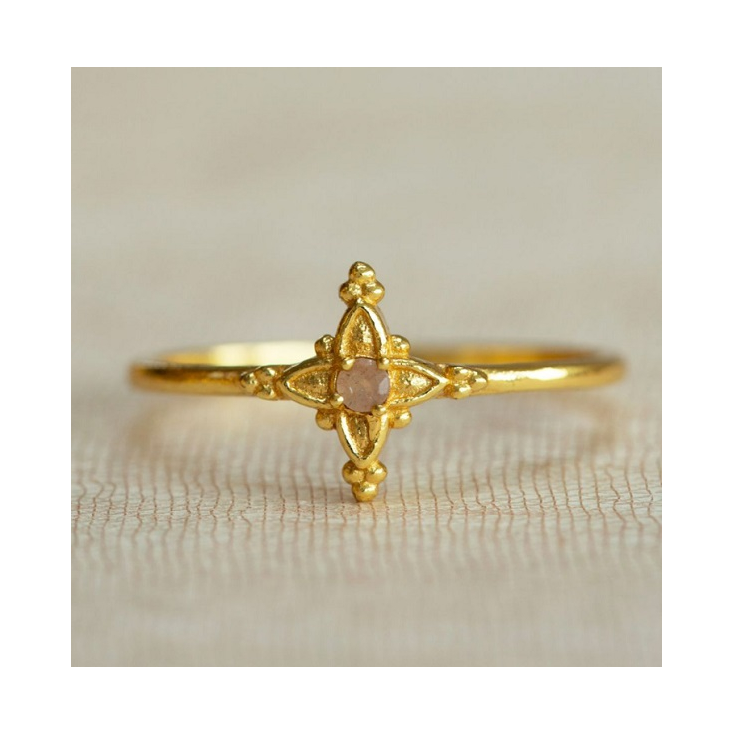 Bague Avian star 2mm peach moonstone g.pl. Taille 54 4370GB4
