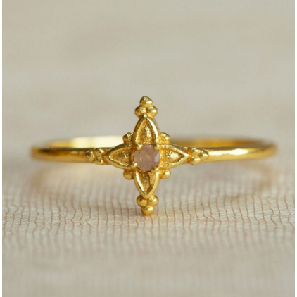 Bague Avian star 2mm peach moonstone g.pl. Taille 52 4370GB4