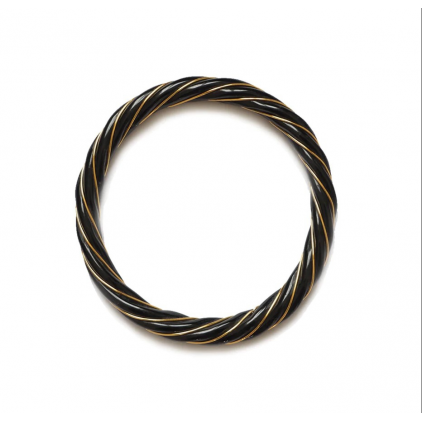 Bracelet résine torsadé or - noir