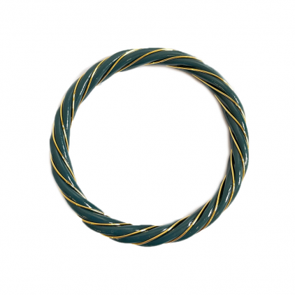 Bracelet résine torsadé or - émeraude