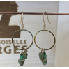 Boucles d'oreilles laiton doré - Anaïs - vert