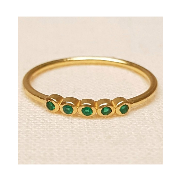 Bague Umiko taille 52 cinq pierres onyx vert g.pl. 4437-GB-15-052