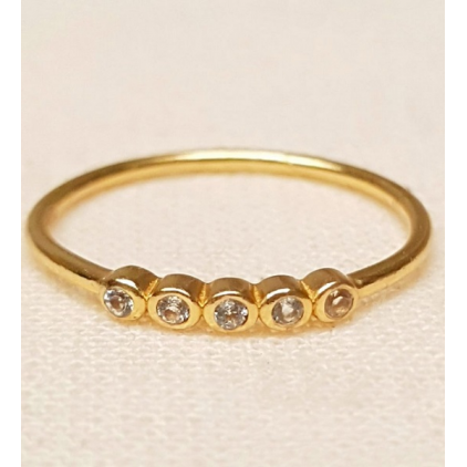 Bague Umiko taille 52 cinq pierres topaze bleu g.pl. 4437-GB-9-052