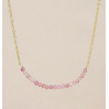 Collier peach tourmaline small beads gold plated - 3187-GB-11