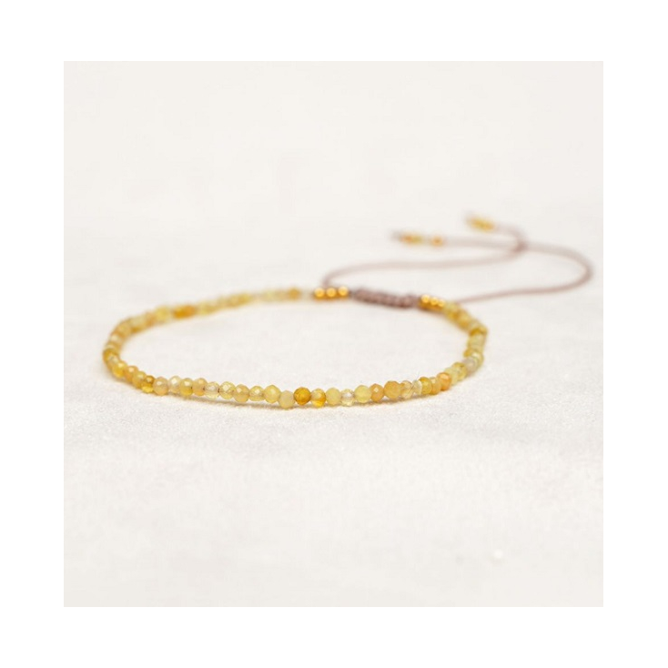 Bracelet yellow opal plain gem gold plated - 22001-MG-10