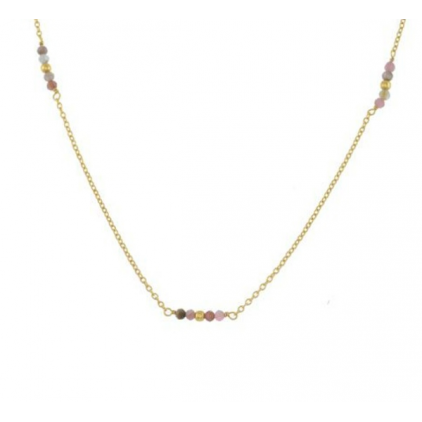 Collier 2mm tourmaline 45 cm gold plated - 3041-GB-11