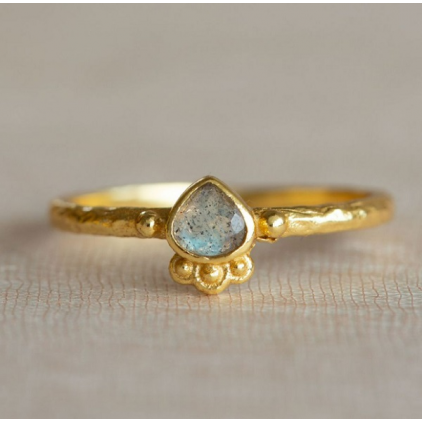 Bague Alie triangle 3mm labradorite dots g.pl Taille 54 4359GB2