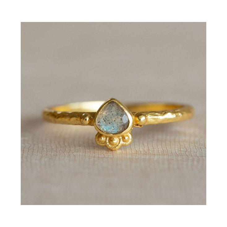 Bague Alie triangle 3mm labradorite dots g.pl Taille 52 4359GB2