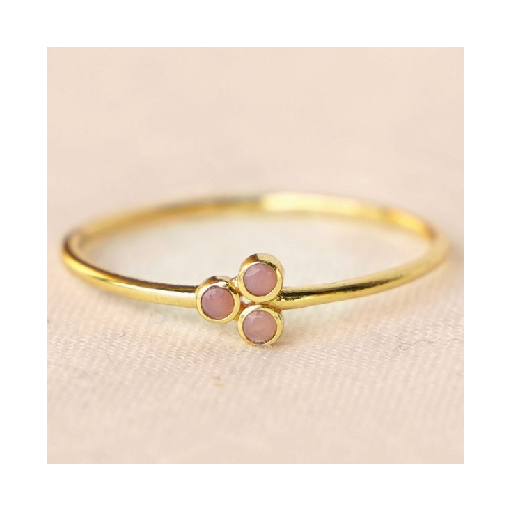 Ring pink opal triplicity gold plated 4305-GB-18-054
