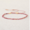 Bracelet pink tourmaline gem gold plated - 22001-MG-14