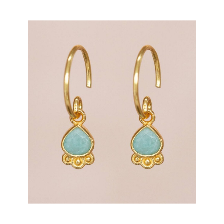 Boucles d'oreilles Alie hanging triangle amazonite. dots g.pl 1866-gb-5