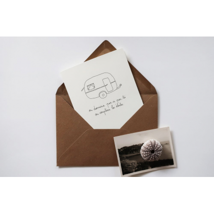 Papillonnage - carte postale - caravane