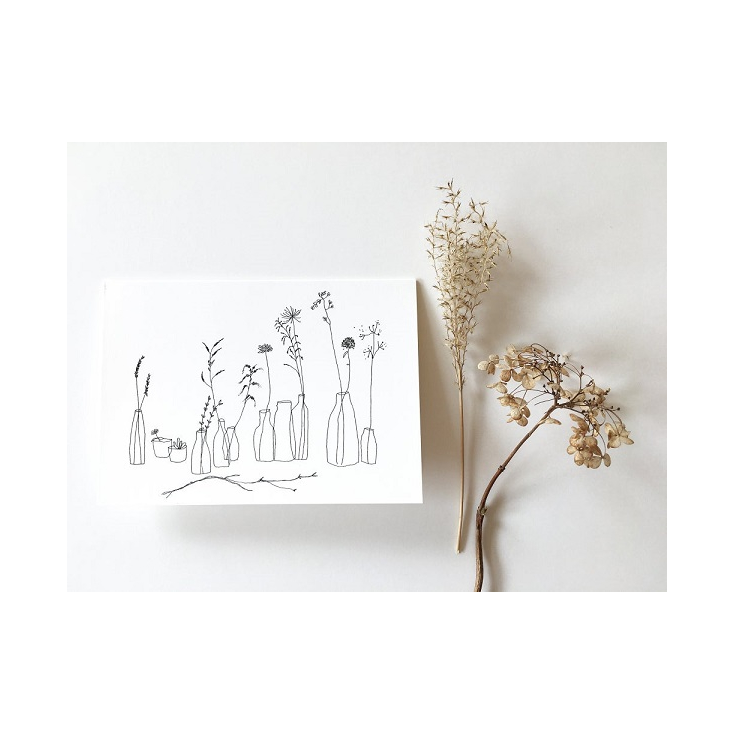 Carte Postale Double - vase de brindilles