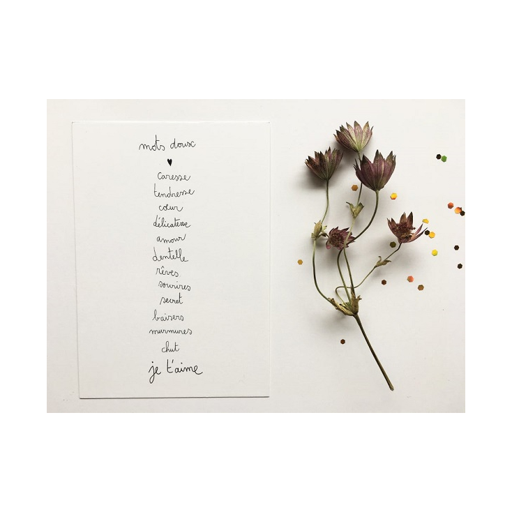 Papillonnage - carte postale - mots doux