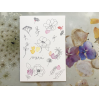 Papillonnage - carte postale - merci (églantine et aquarelle colorée)