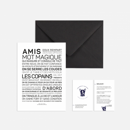 Carte avec enveloppe - Amis