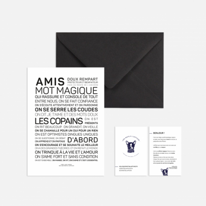 Carte postale avec enveloppe - Amis