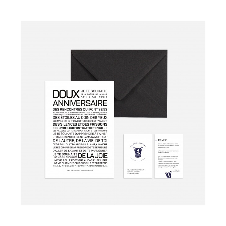 Carte avec enveloppe - Doux anniversaire