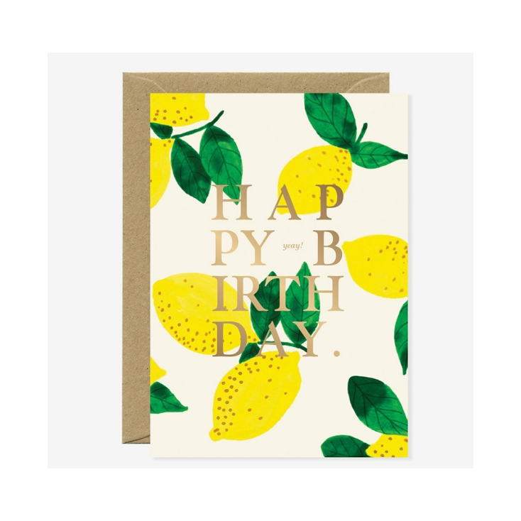 Carte A6 avec enveloppe - Happy Birthday Lemon