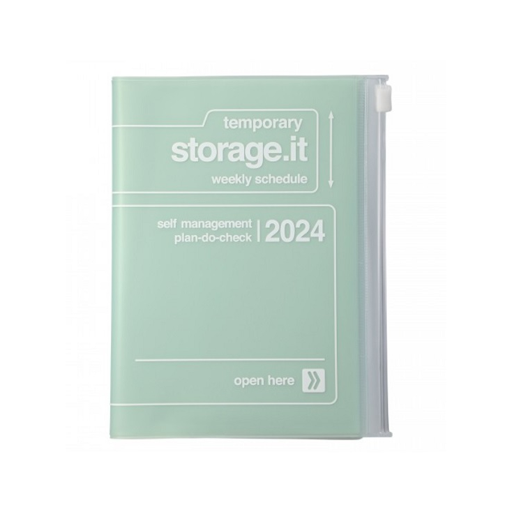 Agenda Storage A6 2023-2024 - Mint - Rose Avril