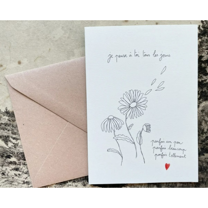 Papillonnage - carte postale - je pense à toi