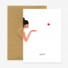 Carte A6 avec enveloppe - Bisous