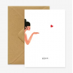 Carte A6 avec enveloppe - Bisous